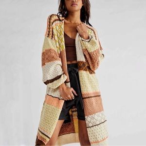 Free People Love and Kisses Long Cardi